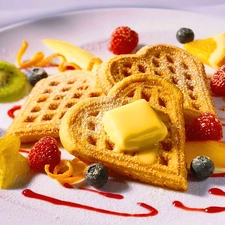 waffles, Fruits