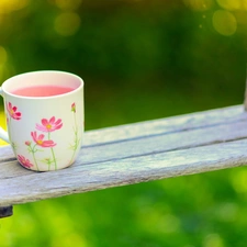 Swing, tea, Garden, Cup