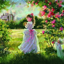 girl, Gardens