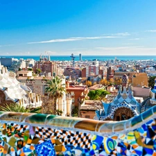 panorama, buildings, Gaudi, Barcelona