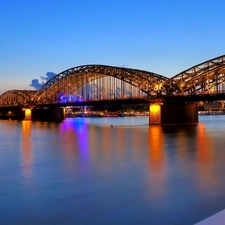 bridge, Cologne, Germany, River