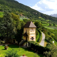 Mountains, Bavaria, Germany, house