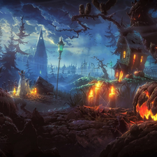 halloween, Candles, ghosts, pumpkin