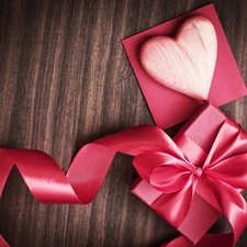 gift, Heart, ribbon