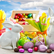 rabbits, eggs, gifts, easter