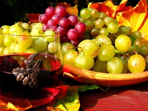 Grapes, A glass