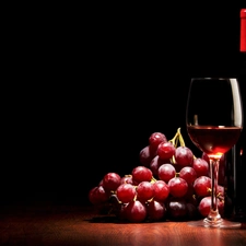 Grapes, Bottle, glass, Wine