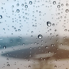 glass, Rain, water, an, drops