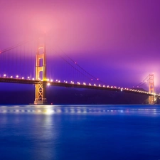 San Francisco, Floodlit, The Golden Gate Bridge