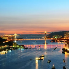 panorama, San Francisco, The Golden Gate Bridge, town