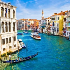 canal, Gondolas