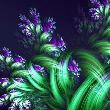 change, Flowers, graphics, purple