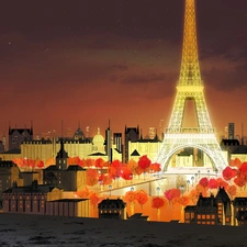 graphics, Paris, Night