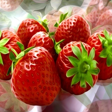 strawberries, color, background, graphics
