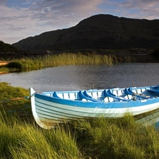 River, Mountains, grass, bath-tub