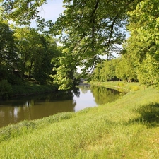 grass, River, Park