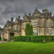 grass, Castle, Sky