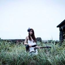 grass, Guitar, Women