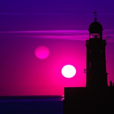 Lighthouses, Violet, Great Sunsets