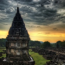 ruins, india, Great Sunsets, temple