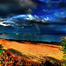 Sky, clouds, Great Rainbows