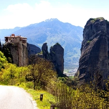 Mountains, Way, Greece, rocks