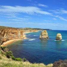 Gulf, cliff, rocks