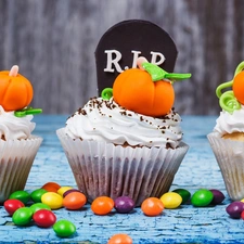 halloween, Three, Muffins