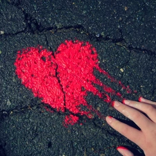 hand, Heart, concrete