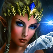 Women, Diadem, hand, elf