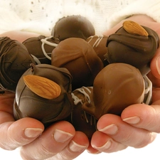 hands, Chocolates, almonds