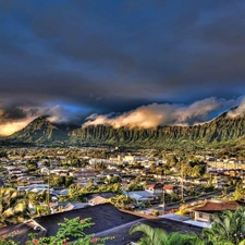 Town, Mountains, Aloha State Hawaje, Kaneohe, The United States