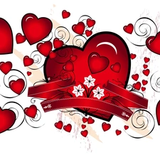 heart, Ribbons, Valentine