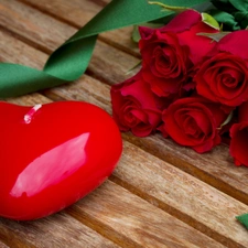 Heart, roses, Valentine