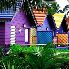 Houses, Maldives, color