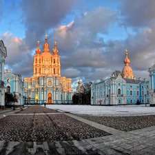 old town, Church, Houses