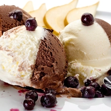 ice cream, cherries