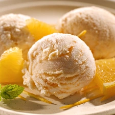ice cream, fruit