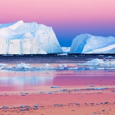 ice, sea, Mountains