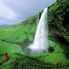 iceland, waterfall, Seljalandsfoss