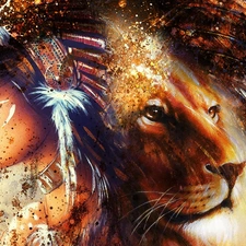 graphics, Lion, Indian, fantasy