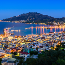 mountains, Greece, Zakynthos, Ionian Sea, illuminated