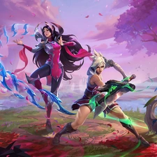 Irelia, League Of Legends, sword, Characters, game, Riven, Blades