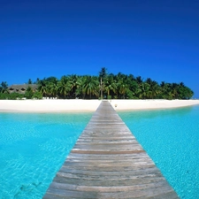 Islet, pier, Green