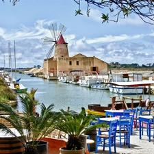 Windmill, Sicilia, Italy, Restaurant