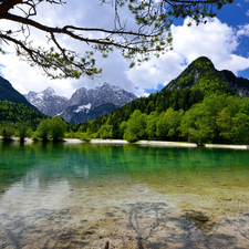 Jasna Gora, Slovenia, forest, lake, Mountains