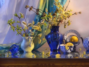 willow, database, Lemon, Jugs, bowl, Twigs, composition, kettle