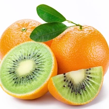 orange, kiwi