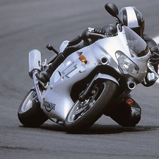 Triumph TT 600, track, knee, race