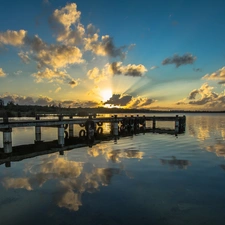 clouds, Laguna, pier, Tortuguerro, Rico, Sky, sea, Puerto